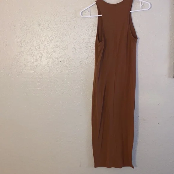 Midi Brown Bodycon Dress SZ S - Picture 2 of 3